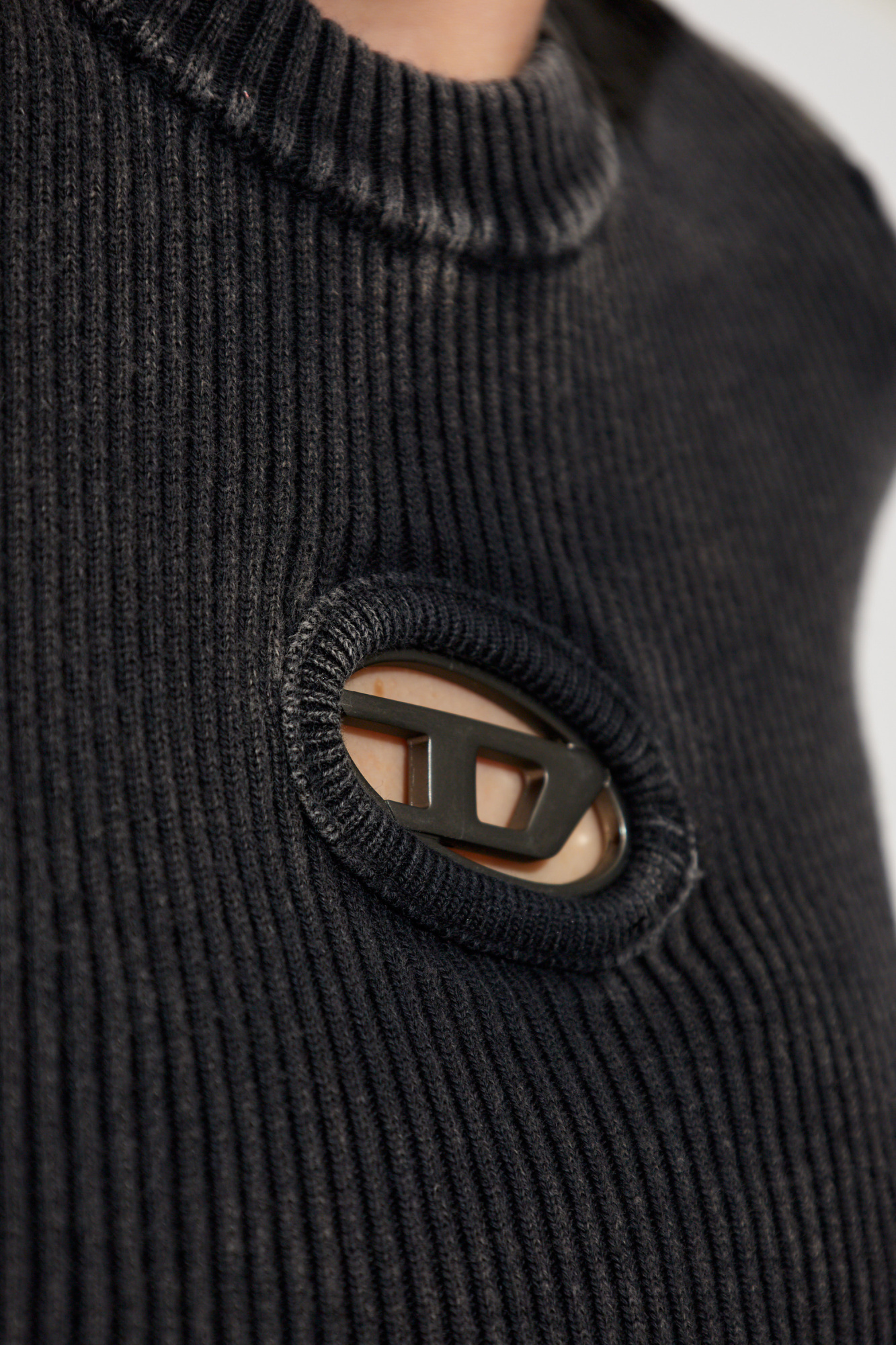 DIESEL M-ANCHOR-A-SSリブTシャツ ブラック XS(R) Grey M-ANCHOR-A-SS Diesel - Vitkac AS